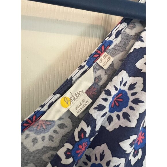 Boden Blue Sleeveless V-neck Mini Dress 4R Jersey Knit Pockets Knee Length Aline - Picture 5 of 11